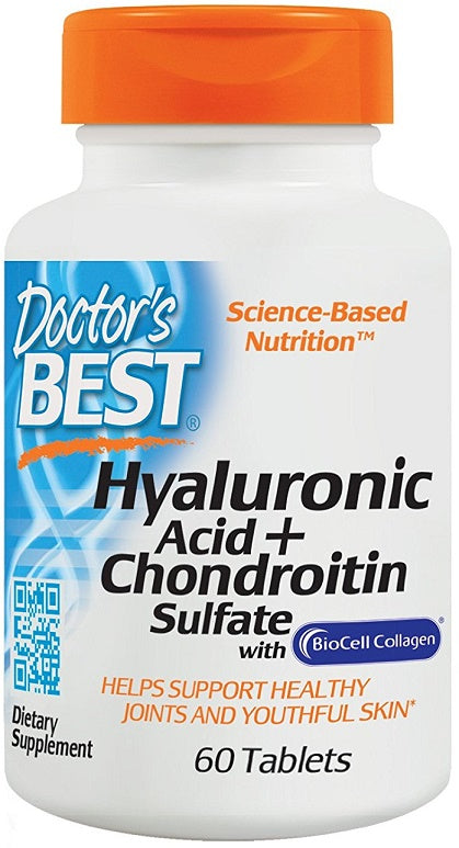 doctor's best hyaluronic acid + chondroitin sulfate 60 tablets