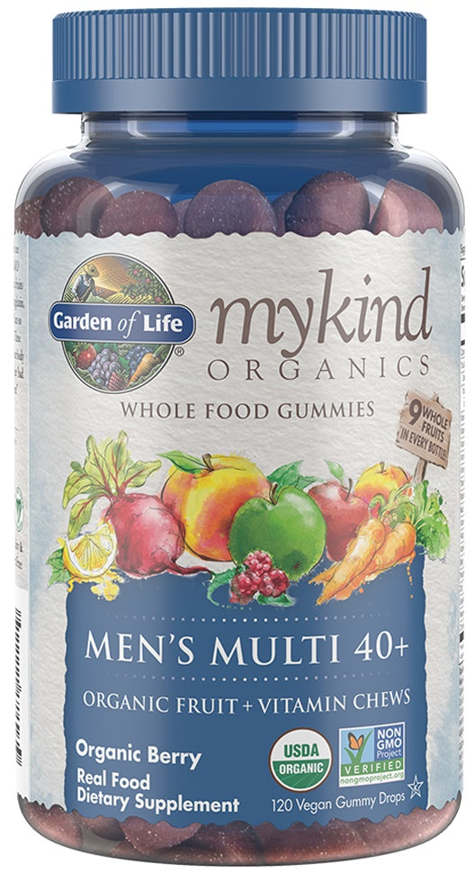 Garden of Life Mykind Organics Men's Multi 40+ Gummies, Organic Berry - 120 vegan gummy drops