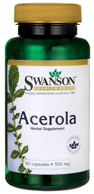 Swanson Acerola 500mg Vitamin C Capsules – 60 Count for Immune Health & Antioxidant Support
