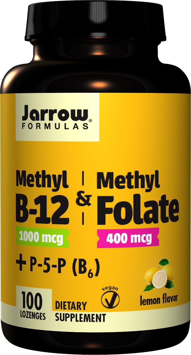 Jarrow Formulas Methyl B-12 & Methyl Folate, 400mcg Lemon - 100 lozenges