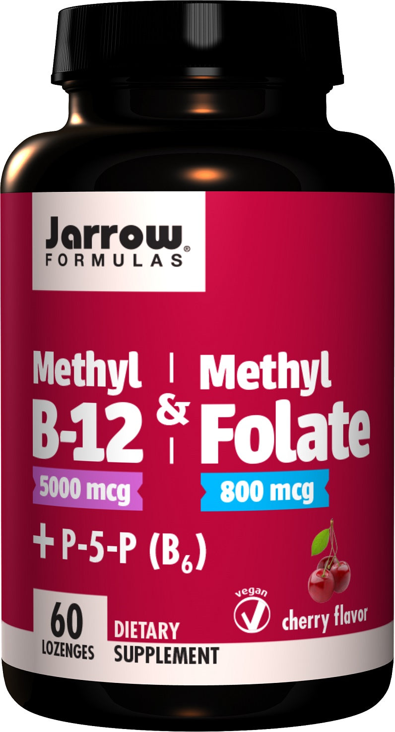 Jarrow Formulas Methyl B-12 & Methyl Folate, 800mcg Cherry - 60 lozenges