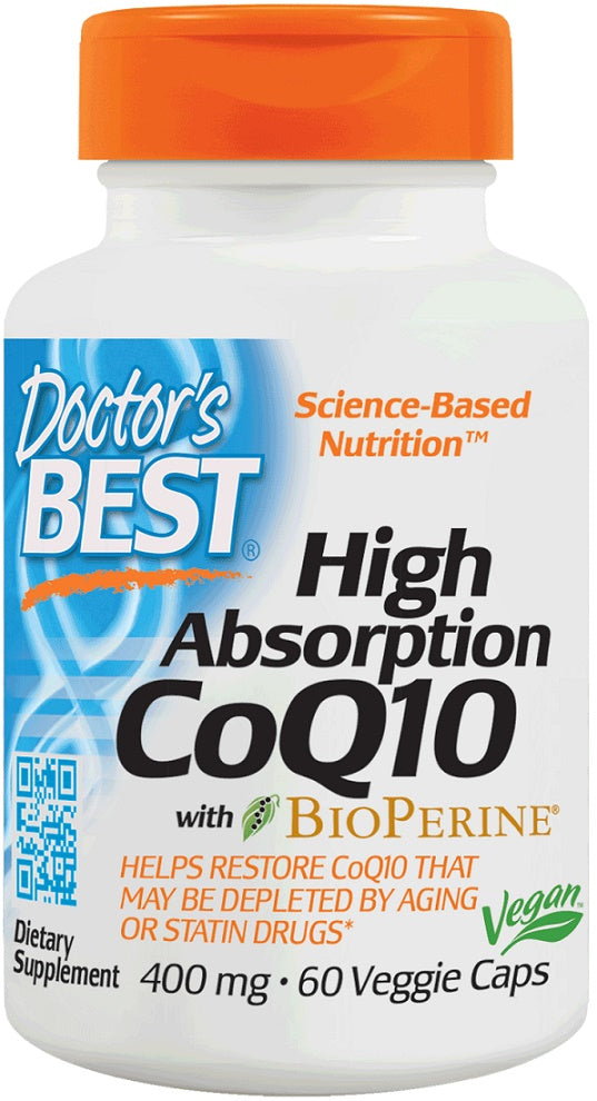 Doctor's Best, High Absorption CoQ10 with BioPerine, 400mg - 60 vcaps