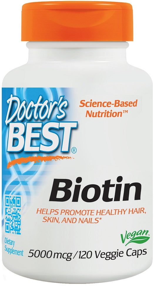 doctor's best biotin 500mcg to promote healthy hair, skin and nails