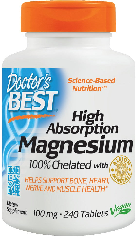 doctor's best high absorption magnesium to support bone, heart and nerve health