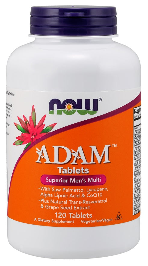 NOW Foods Shop ADAM Multi-Vitamin for Men - 120 Tablets for Complete Daily Nutrition