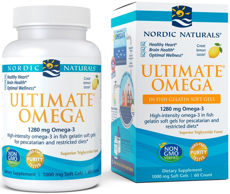 Nordic Naturals Ultimate Omega, 1280 mg Lemon - 60 softgels