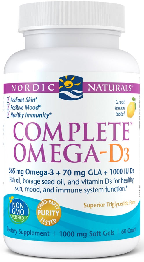 Nordic Naturals Complete Omega-D3, 565mg Lemon - 60 softgels