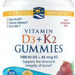 Nordic Naturals Vitamin D3+K2 Gummies, Pomegranate - 60 gummies