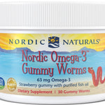 Nordic Naturals Nordic Omega-3 Gummy Worms, 63mg Strawberry - 30 gummy worms