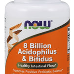 NOW Foods 8 Billion Acidophilus & Bifidus 60 Capsules - Support Gut Flora & Immunity