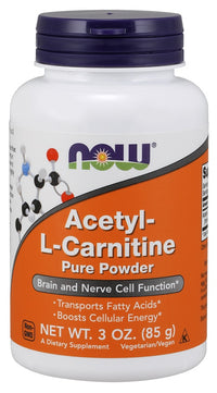 NOW Foods Pure Acetyl-L-Carnitine 85g Powder - Supports Brain Health & Physical Performance