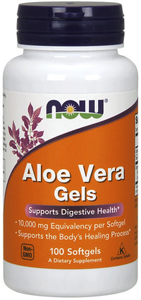 NOW Foods Aloe Vera Softgels - 100 Tablets for Digestive Balance & Skin Hydration