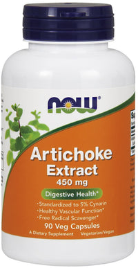 NOW Foods Natural Cholesterol Support with Artichoke Extract 450mg - 90 Vegan Capsules