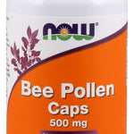 NOW Foods Premium Bee Pollen 500mg - 100 Capsules for Natural Energy & Health Benefits