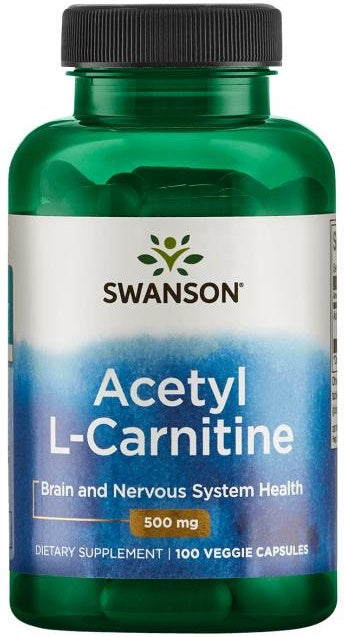 Swanson Enhance Mental Clarity & Endurance with Acetyl L-Carnitine 500mg - 100 Vcaps