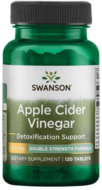 Swanson Apple Cider Vinegar 200mg (120 Tablets) - Powerful Digestion & Metabolism Support