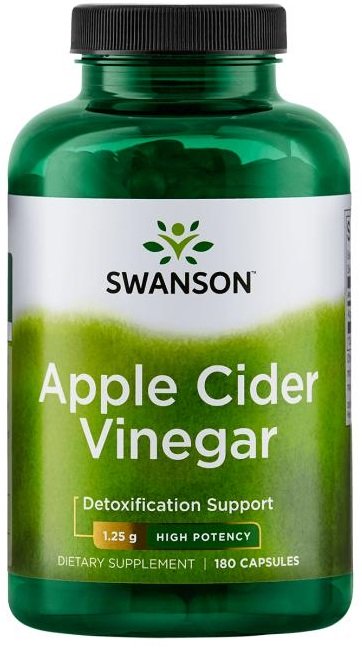 Swanson Apple Cider Vinegar 1250mg - 180 Veggie Capsules | For Healthy Digestion & Detox