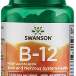 Swanson Vitamin B-12 Methylcobalamin, 5000mcg High Absorption - 60 tabs