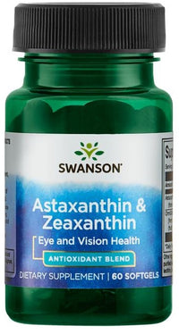 Swanson Astaxanthin & Zeaxanthin 60 Softgels – Natural Antioxidants for Vision & Skin Health