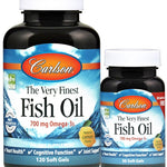 Carlson Labs The Very Finest Fish Oil - 700mg Omega-3s, Natural Orange - 120 + 30 softgels