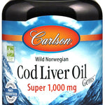 Carlson Labs Wild Norwegian Cod Liver Oil Gems, 1000mg - 100 softgels