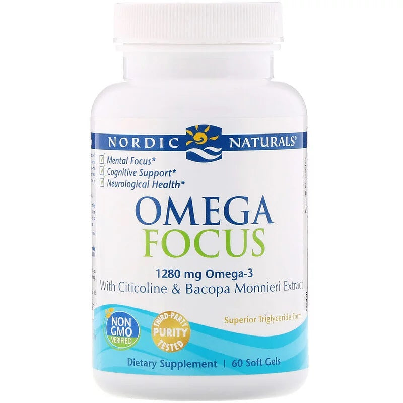 Nordic Naturals Omega Focus with Citicoline & Bacopa Monnieri Extract, 1280mg - 60 softgels