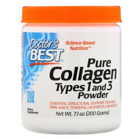 doctor's best pure collagen types 1 and 3 to support hair, skin, nails and bones
