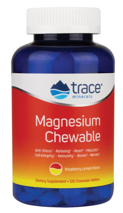 Trace Minerals Magnesium Chewable, Raspberry Lemon - 30 chewable wafers