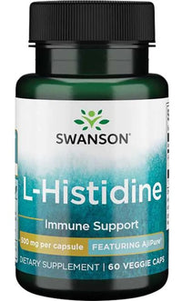 Swanson AjiPure L-Histidine 500mg - 60 Vcaps | Amino Acid for Immune Support & Enhanced Vitality