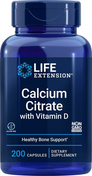 life extension calcium citrate with vitamin d for healthy bone support