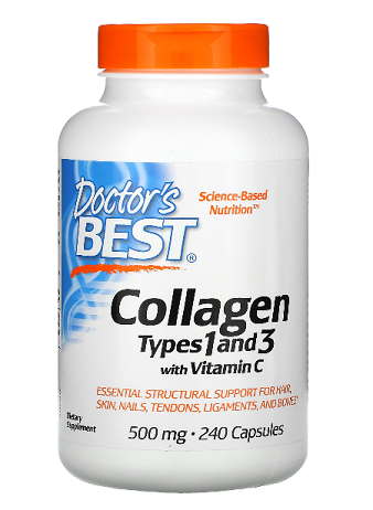 doctor's best collagen types 1 and 3 500mg for hair, skin and bone support