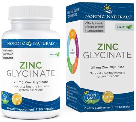 Nordic Naturals Zinc Glycinate, 20mg - 60 caps