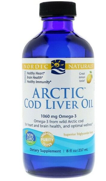 Nordic Naturals Arctic Cod Liver Oil, 1060 mg Lemon - 237 ml.