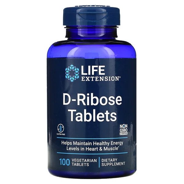 life extension d-ribose tablets for healthy heart and muscle energy