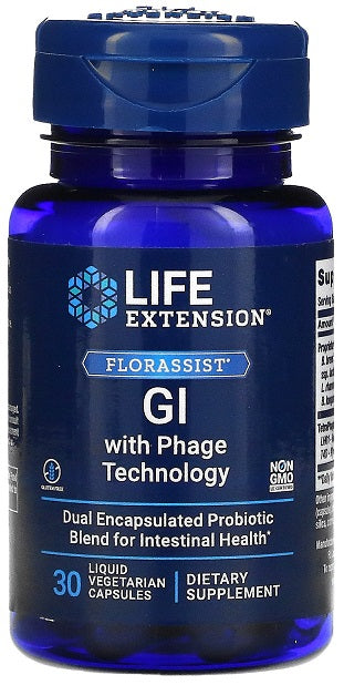 life extension florassist gi with phage for digestive support 30 caps