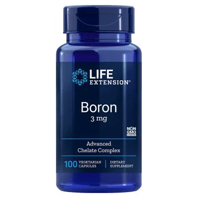 life extension boron 3mg for healthy bone growth.