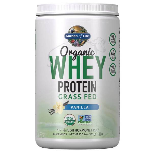 Garden of Life Organic Whey Protein - Grass Fed, Vanilla - 378g