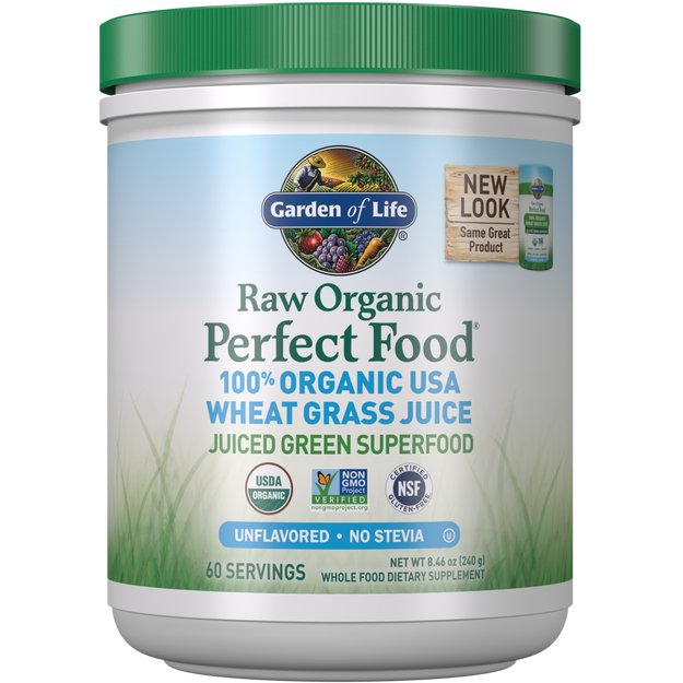 Garden of Life Raw Organic Perfect Food 100% Organic USA Wheat Grass Juice - 240g