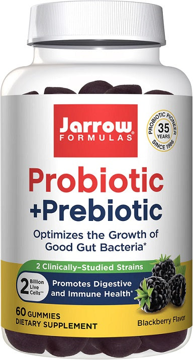 Jarrow Formulas Probiotic + Prebiotic, Blackberry - 60 gummies