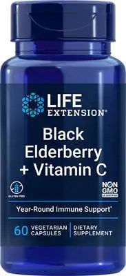 life extension black elderberry + vitamin c for year round immune support