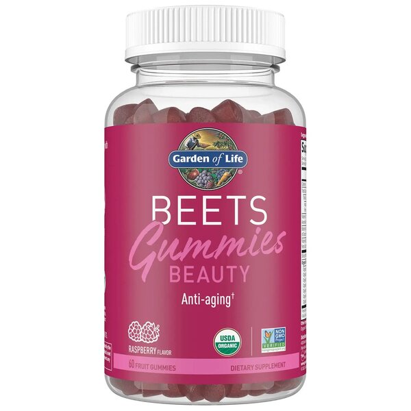 Garden of Life Beauty Beets Gummies, Raspberry - 60 fruit gummies