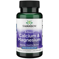 Swanson Albion Calcium & Magnesium Supplement – 60 Vegan Capsules | Bone & Muscle Support