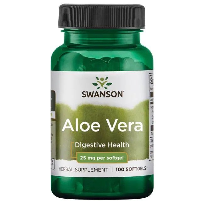 Swanson Aloe Vera 25mg Softgels - 100 Count | Hydrate Skin & Support Digestion Naturally