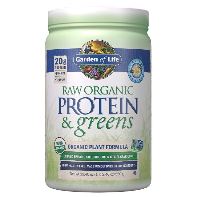 Garden Of Life Raw Organic Protein & Greens, Vanilla - 550g