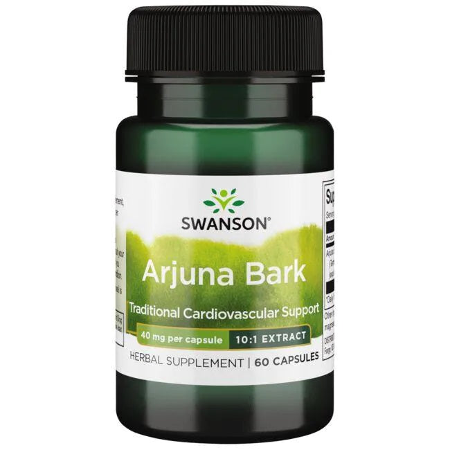 Swanson Arjuna Bark Extract 10:1, 40mg - 60 Capsules for Enhanced Cardiovascular Health