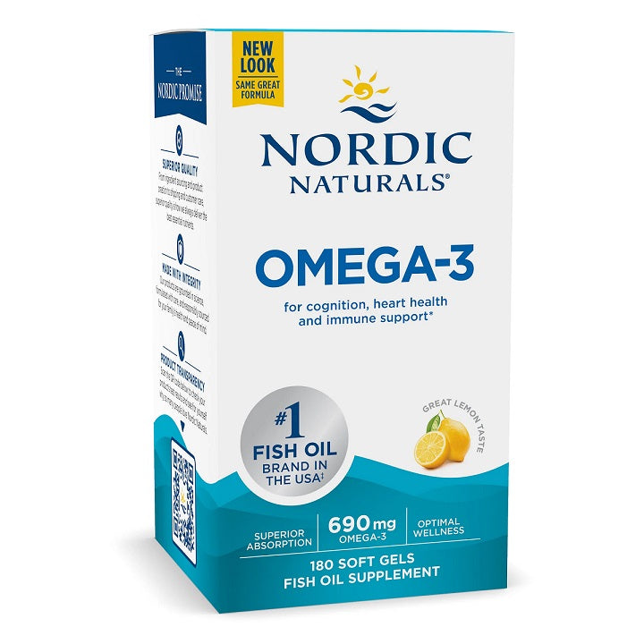 Nordic Naturals Omega-3, 690mg Lemon - 180 softgels