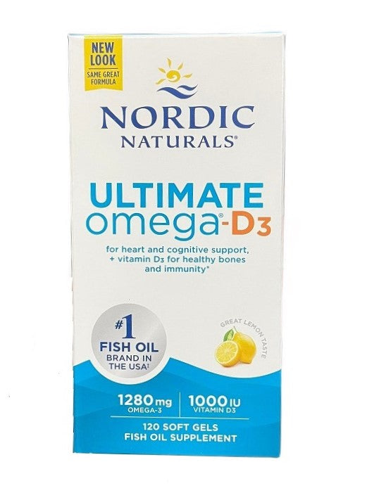 Nordic Naturals Ultimate Omega-D3, 1280mg Lemon - 120 softgels