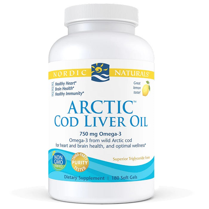 Nordic Naturals Arctic Cod Liver Oil, 750mg Lemon - 180 softgels