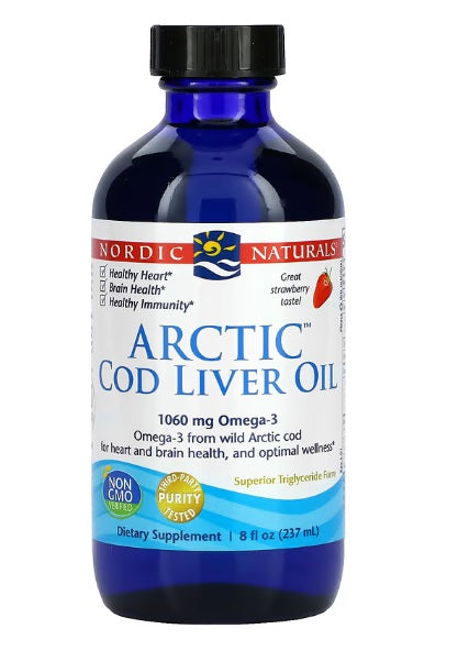 Nordic Naturals Arctic Cod Liver Oil, 1060 mg Strawberry - 237 ml.