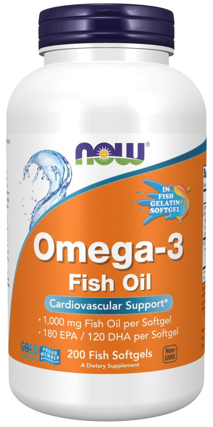 NOW Foods Omega-3 Molecularly Distilled - 200 fish softgels